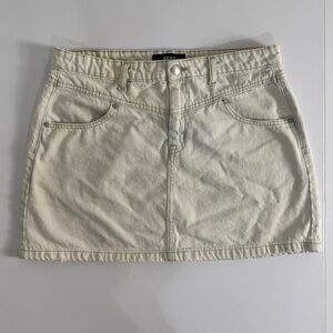 Aeropostale Cream High-Rise Denim Skirt